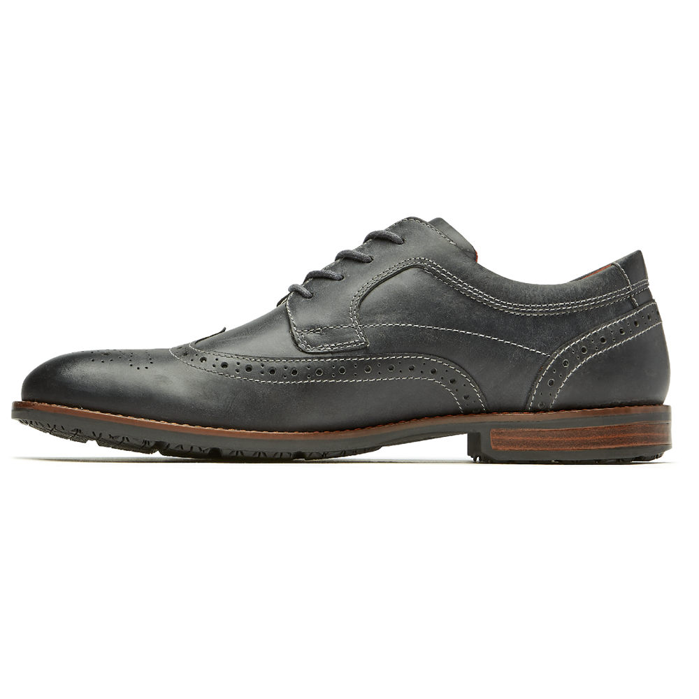 Rockport Mens Lace Up Grey - Dustyn Wingtip - UK 738-EPXYZB